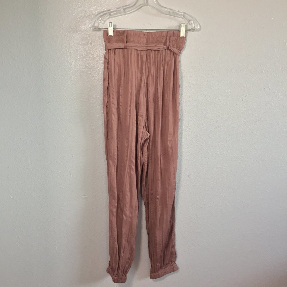 MUSTARD SEED Wood Rose Pink Tie Waist Sash Pants - Picture 8 of 8